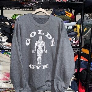 Vintage 90s Gold’s Gym Puff Print Gray Crewneck Size Xl